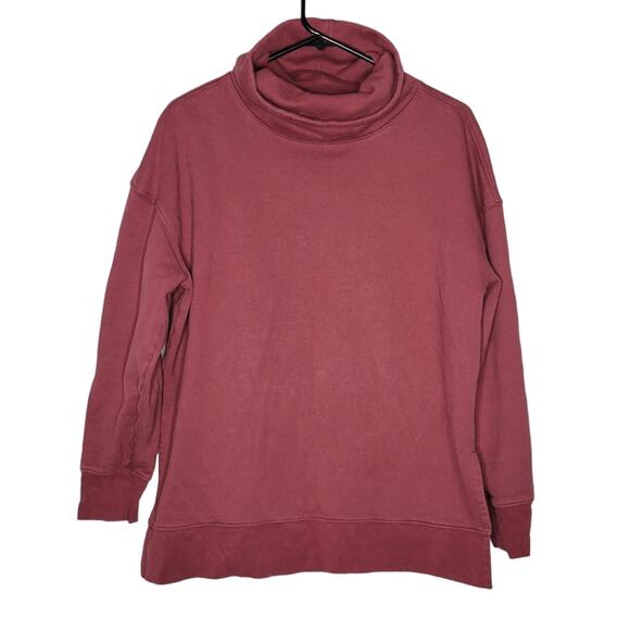 Athleta Medium Spiced Cabernet Cozy Karma Funnel Neck Pullover Sweatshirt - Picture 1 of 6